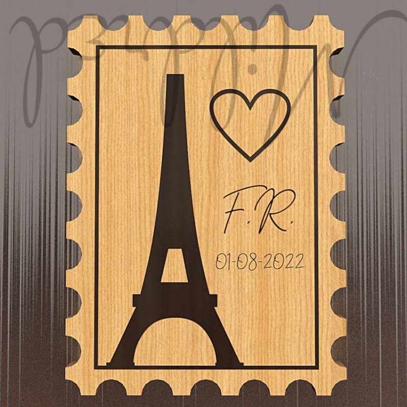 Magnete francobollo in legno personalizzabile segnaposto matrimonio
