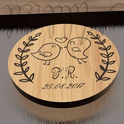 Magnete cerchio in legno personalizzabile segnaposto matrimonio