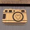 Magnete macchina fotografica in legno personalizzabile segnaposto matrimonio